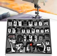 Ensemble de pieds-de-biche multifonctionnels pour machine à coudre automatique, 32 pièces, compatible avec les machines domestiques, pour la couture et le quilting DIY