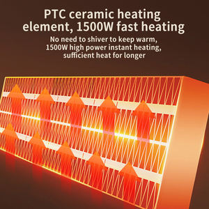 เครื่องทำความร้อนไฟฟ้าพร้อมรีโมทควบคุมหน้าจอสัมผัสเครื่องทำความร้อนพัดลมตั้งโต๊ะแบบ PTC - Product Image 3