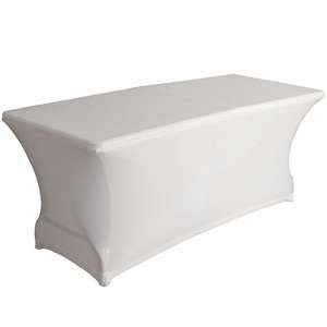 Cubierta de mesa rectangular Perel-elástica-blanca - Product Image 1