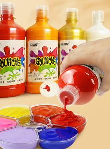 Lareine 500ml <span class=keywords><strong>Gouache</strong></span> pour enfants Qualité <span class=keywords><strong>fine</strong></span> 24 couleurs Fournitures d'art pour peinture sur toile et papier - Product Image 2