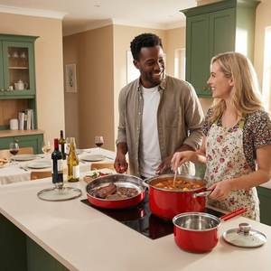 400 Serie RVS kookpottenset met dikke bodem, 3-delig, dikkere braadpannen, lange handgrepen, glazen deksels, Chinees kookgerei - Product Image 4