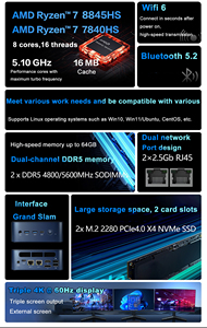 Mini PC NUC AMD R7 7840hs R7 8845hs máy tính mini RAM 64G DDR5 1TB pcie4 wifi6 BT 5.2 Máy tính chơi Game Windows 10 11 Mini PC - Product Image 3