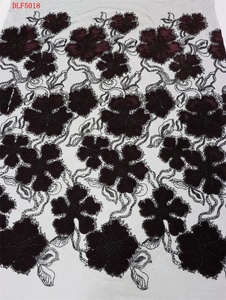 Tùy Chỉnh Nhung Ren Vải Sequins Với Ống Màu Đen Đính Cườm Thêu Dresses Dưới Cắt Lỗ Flannel Ren Vải Quần Áo - Product Image 5