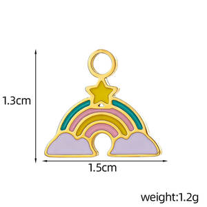 Pulsera de Acero Inoxidable 316L con Baño de Oro PVD de 14k/18k, Diseño Personalizado DIY, Dijes de Arcoíris Kawaii al por Mayor para Pulseras y Collares - Product Image 6