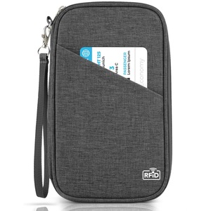 Porta Pasaportes Impermeable Premium con Bloqueo RFID, Organizador de Boletos de Viaje, Material de Poliéster, Estilo Minimalista, para Todas las Temporadas - Product Image 1