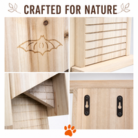 Nichoir à chauves-souris en bois massif naturel pour l'extérieur, sanctuaire pour chauves-souris, décoration de jardin écologique