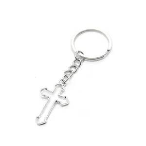 Custom Full Size Guardian Angel Christ Jesus Crucifix Cross Keychain Car Key Ring Chains Ornament Religious Church Supplies Gift