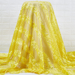 Tissus en Dentelle Bon Marché 5 Yards Tissu en Dentelle Nette <span class=keywords><strong>Français</strong></span> Africain avec Perles et Pierres Tissus de Mariée Nigériens pour Femmes 2299 - Product Image 6