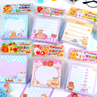 Bloc de Notas Adhesivas con Diseño de Oso Kawaii, Personalizado, con Colores y Logotipo, Estilo Moderno, Portátil, para Tareas Escolares de Niños