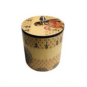 Caja Decorativa Personalizada de MDF Ecológico con Patrón Azul y Dorado, Tema de Ángel Hecho a Mano, para Almacenamiento, Decoración de Mesa, Letreros de Pared SAMI - Product Image 1