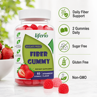Gummies à mâcher à la fibre, saveur fraise, sans sucre, complément alimentaire pour soutenir la santé intestinale, marque distributeur, en vrac, directement de l'usine