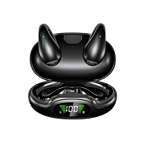 BT 5.3 クリップ式イヤホン IPX5防水 ワイヤレスイヤホン ノイズリダクション イヤークリップ スポーツヘッドホン 音声コントロール ジム用 - Product Image 1