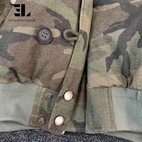 LARSUR Personnalisé Usine Réversible Coton Ripstop Nylon Sergé Camouflage Fausse Fourrure Veste Bomber À Capuche Camouflage Veste À Capuche Hommes