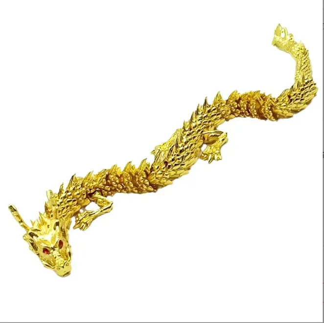22 см/40 см золотой 3D сочлененный гибкий Китайский Зодиак дракон сплав Дракон игрушечный автомобиль орнамент висит