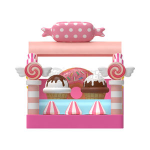 Château gonflable de qualité commerciale, parcours d'obstacles tropical avec toboggan - Product Image 6