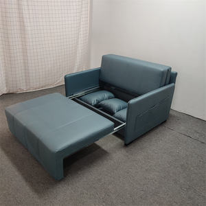 Canapé-lit minimaliste bleu à cadre en bois massif causeuse convertible canapé <span class=keywords><strong>futon</strong></span> - Product Image 3