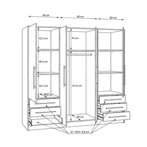 Armoires de chambre à coucher de luxe personnalisées, conception de charnières, armoires en bois pour vêtements - Product Image 4