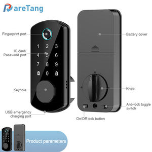 <span class=keywords><strong>Serrure</strong></span> de porte extérieure Tuya APP noire AF07, <span class=keywords><strong>serrure</strong></span> numérique à empreinte digitale et combinaison - Product Image 5