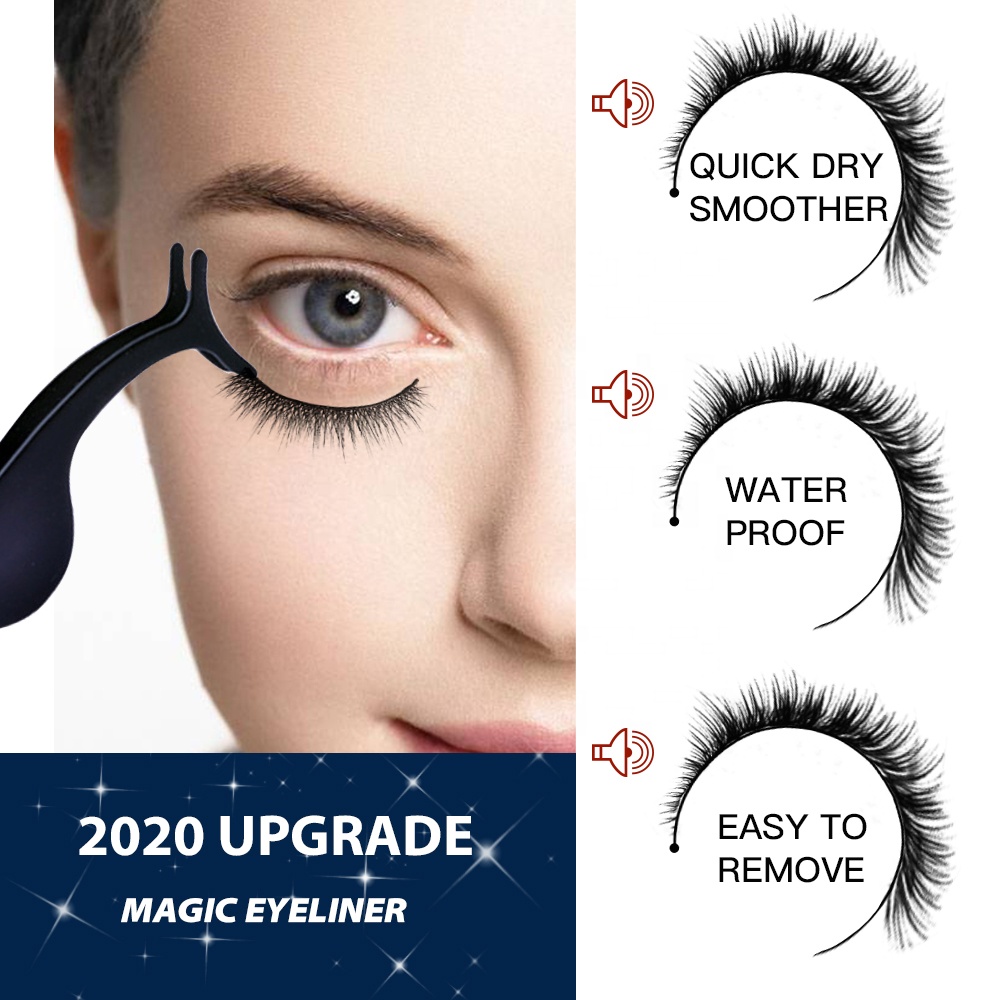 Набор Магнитных ресниц 10 пар, водонепроницаемая подводка для глаз и аппликатор, без магнита, не требует клея