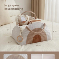 Organisateur de couches pour bébé en corde de coton, panier de rangement pliable avec poignée, grand format, portable pour garçons et filles
