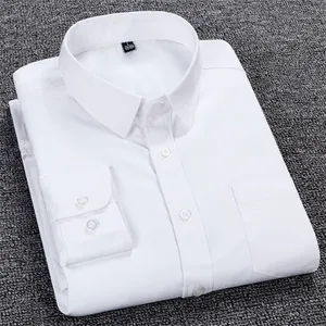 Рубашка из 100% хлопка, Мужская Однотонная рубашка из ткани Оксфорд, Мужская Повседневная рубашка с длинными рукавами для молодежи и среднего возраста, одежда для работы