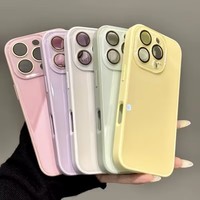 NOUVEAU Coque de téléphone en verre brillant avec protection de pare-chocs plaqué pour iPhone 17 15 16 14 13 12 11 17 Pro Max, protection de lentille en cristal, coque rigide