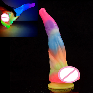 Mainan seks dildo anjing realistis penis masturbasi wanita glow in the dark dildo mainan seks colokan anal ringan produk dewasa toko - Product Image 1