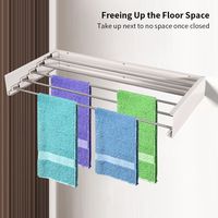 Promotion : Séchoir mural moderne Gracewise B11 en acier et alliage d'aluminium, robuste, pliable, à 5 niveaux, avec crochets