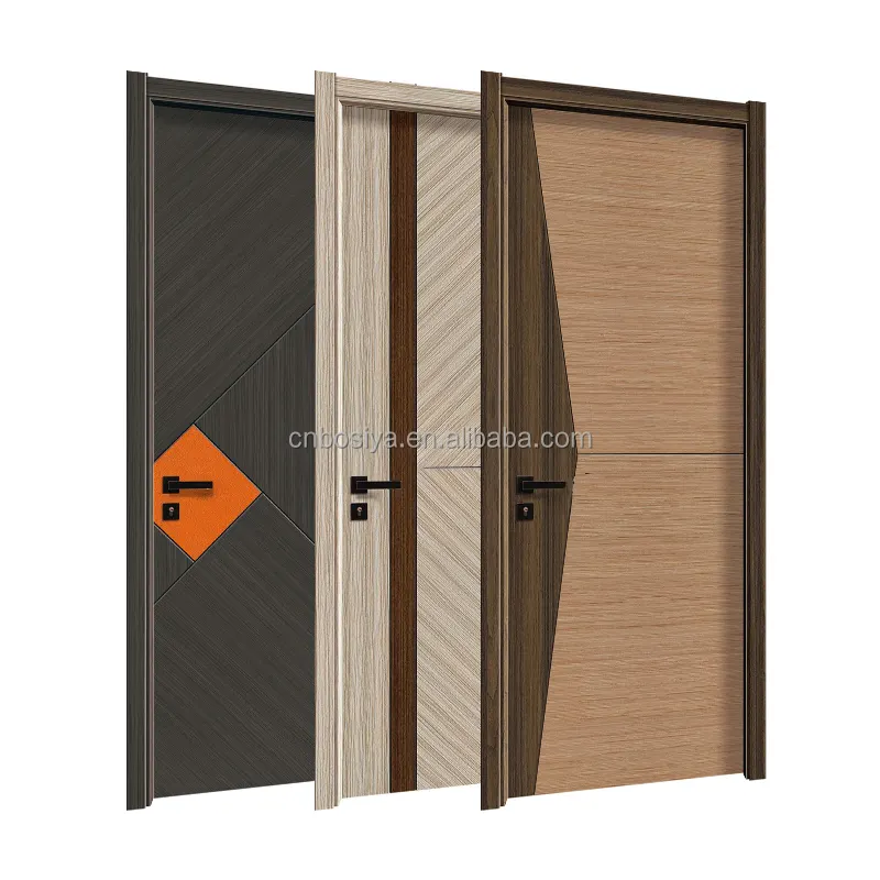 Bosya Europese Standaard Brand Interne Deur Set Houten Deur Voor Bouwprojecten Porte En Bois Porta Do Hotel Pintu