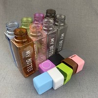 Bouteille d'eau portable en plastique transparente de 480 ml, forme carrée, best-seller pour le sport
