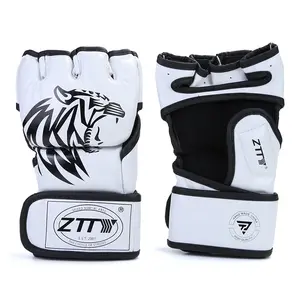 Custom Logo Manufacturer Half Finger Leather Twins Mma Gloves Sports Protector UFC Sparring Gloves