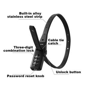 Combinaison Zip-Tie Vélo Câble Serrure 3 Chiffres Code Vélo Casque Serrure Multi Usage Flexible Scooter Moto Casque Vélo Serrure - Product Image 6