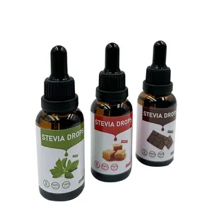 Şekersiz 0 kalorili Oem özel etiket aromalı Stevia damla faydaları 30/50/100/120Ml Stevia sıvı tatlandırıcı