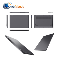 Ordinateur portable 2-en-1 CoreNest New 14 pouces, écran tactile rotatif à 360 degrés, Intel N100, 8 Go/16 Go de RAM, processeur quadricœur, type YOGA