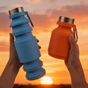 Botella de Agua Plegable de Silicona de 550 ml, Libre de BPA, Ecológica, a Prueba de Fugas, Reutilizable, para Deportes al Aire Libre, Gimnasio, Camping, Viajes - Product Image 4