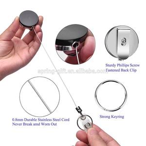 Vendita calda pesante supporto distintivo in plastica avvolgitore carta d'identità in acciaio cavo retrattile portachiavi auto - Product Image 2