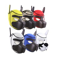 Boîte personnalisée gratuite-chat fétiche masque chien couvre-chef jeu de rôle esclave Bdsm Bondage flirtant Costumes érotiques chiot rembourré Latex caoutchouc