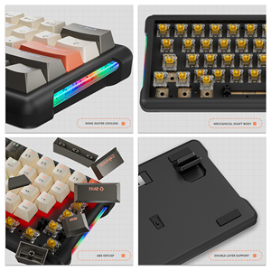 K610 RGB para juegos inalámbricos mecánicos con Bluetooth, 87 teclas, tres modos, enchufe caliente personalizado, interruptor de tecla de repuesto, juego de 61 modos - Product Image 6