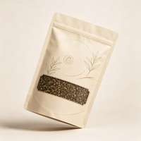 Sachet d'emballage alimentaire Doypack avec fenêtre, logo personnalisé, fermeture éclair anti-odeur, 125g 250g 300g, pour sachet de thé