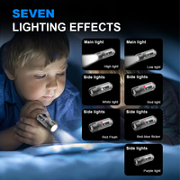 Senter LED ABS terang 4 warna, Senter EDC Mini dapat diisi ulang gantungan kunci UV