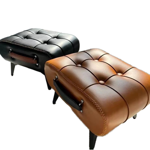 JOUYI Luxury <strong>Leather</strong> Shoe Bench Soft-Padded <strong>Footstool</strong> with Storage for Entryway Modern Design Ottomans Stool for Living Room - Product Image 3