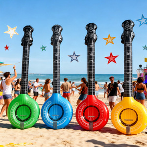 TANYOZHE Globo inflable con forma de guitarra, juguete para fiestas para adolescentes, decoraciones para fiestas en la playa con tema de música rock - Product Image 2