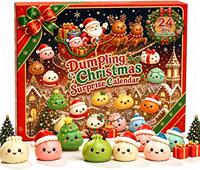 Calendrier de l'Avent 2026 Noël : Boîte Mystère de Jouets Squishy en Forme de Raviolis – Compte à Rebours de Noël, Jouet Anti-Stress et Cadeau