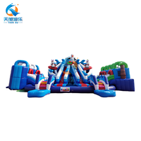 Tobogán Acuático Inflable Comercial Popular de Doble Carril para Exteriores con Gran Piscina de Chapoteo, PVC de Alta Capacidad para Adultos