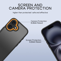 Coque anti-chute 2.0mm TPU + PC pour téléphone portable pour iPhone 16/6 Plus/16 Pro/16 Promax sensation agréable pour la peau avec plusieurs options de couleur