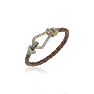 Pulsera Trenzada de Plata 925 con Diamantes, Diseño Étnico Unisex para Mujer - Product Image 2