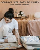 Organisateur de cosmétiques à double couche avec porte-pinceaux séparé, trousse de maquillage portable résistante à l'eau pour les essentiels de voyage