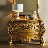 Commode traditionnelle victorienne en chêne massif, table de toilette artisanale, style Louis XV, meuble sculpté pour la maison, bureau de maquillage