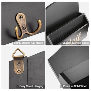 Montato a <span class=keywords><strong>parete</strong></span> <span class=keywords><strong>in</strong></span> <span class=keywords><strong>legno</strong></span> posta Organizer con 3 ganci doppi per lettere chiavi borse <span class=keywords><strong>in</strong></span> casa ingresso corridoio <span class=keywords><strong>legno</strong></span> porta lettere - Product Image 4