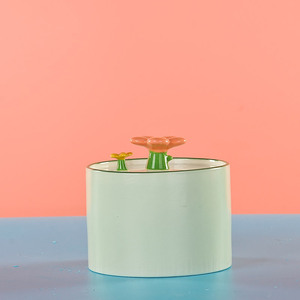 Fuente de agua para gatos con diseño de flor de cerámica, tazón de flujo automático para gatos, bebedero para mascotas, hecho en Dehua. - Product Image 2